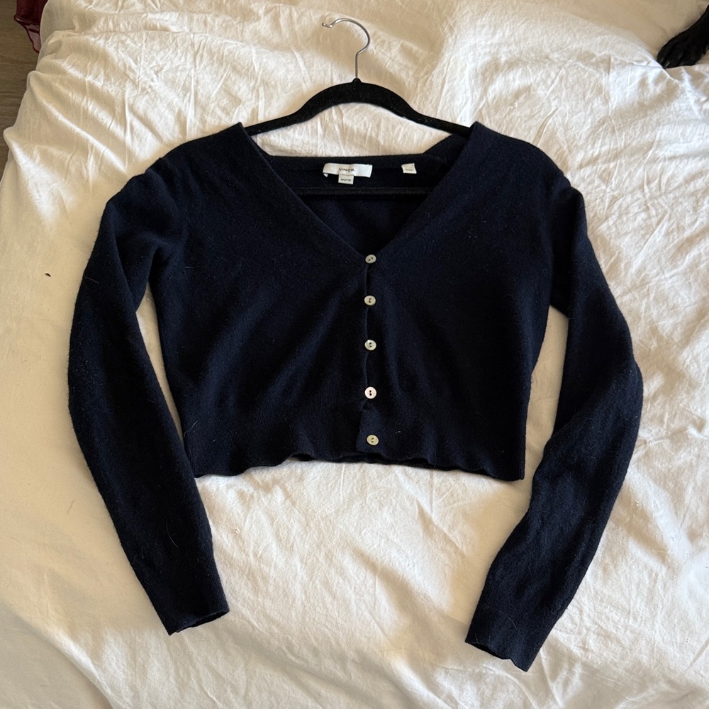 Vince Navy Cashmere Wool Cardigan
